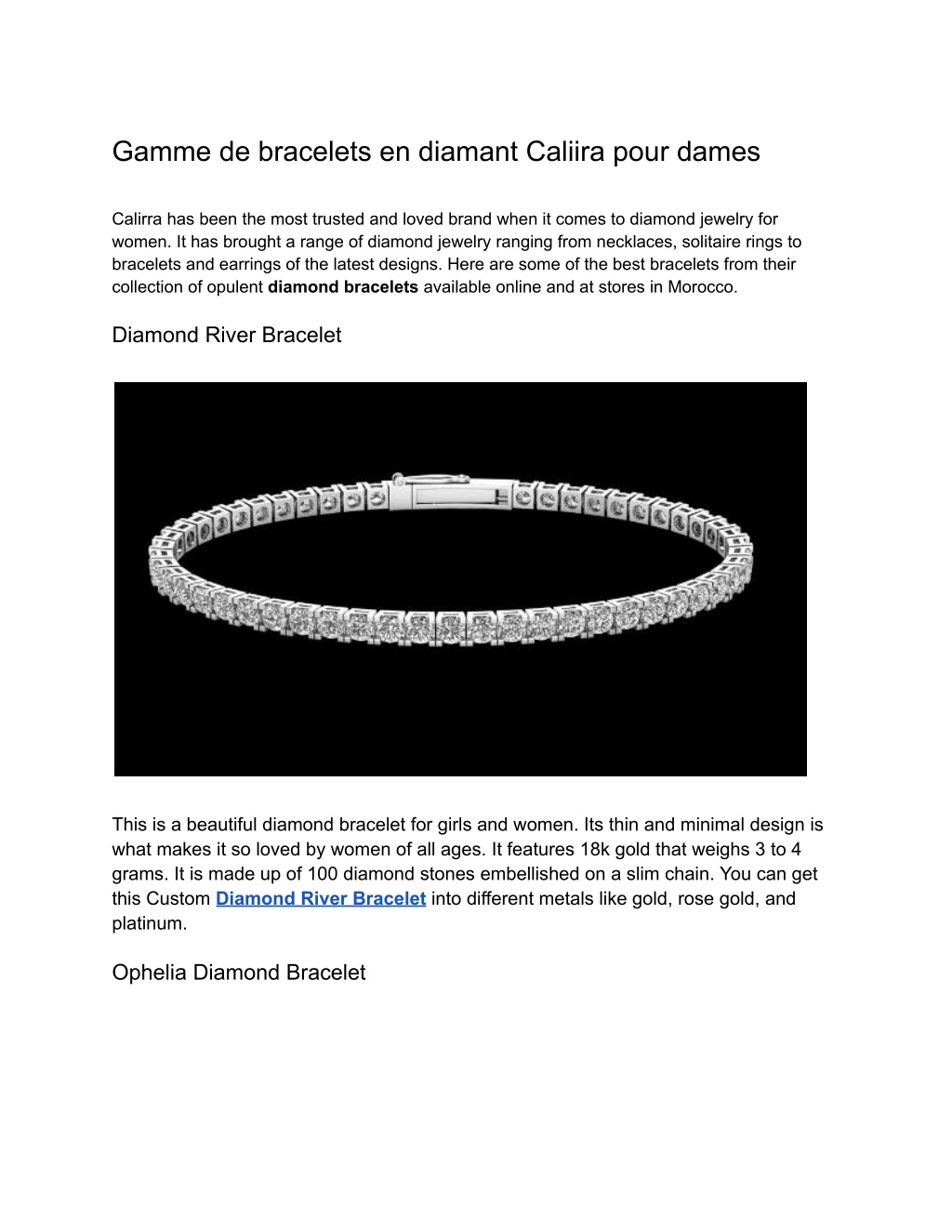 PPT - Gamme de bracelets en diamant Caliira pour dames PowerPoint ...