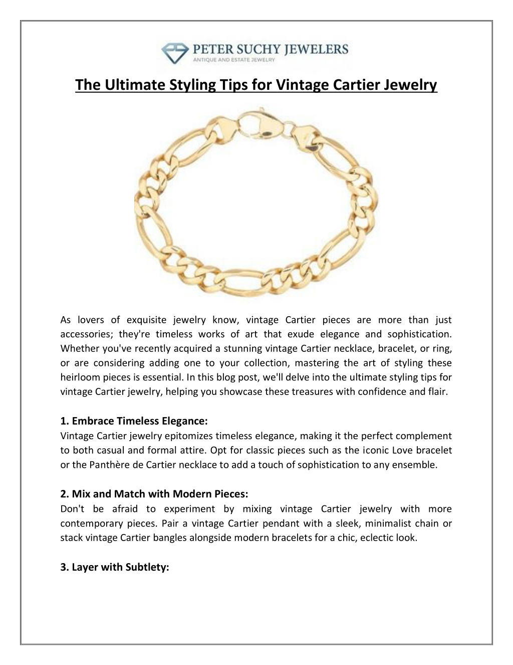 PPT - The Ultimate Styling Tips for Vintage Cartier Jewelry PowerPoint ...