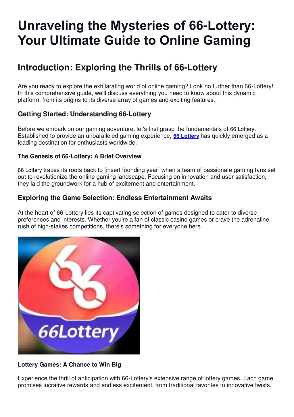 PPT - 66 Lottery PowerPoint Presentation, free download - ID:13158504