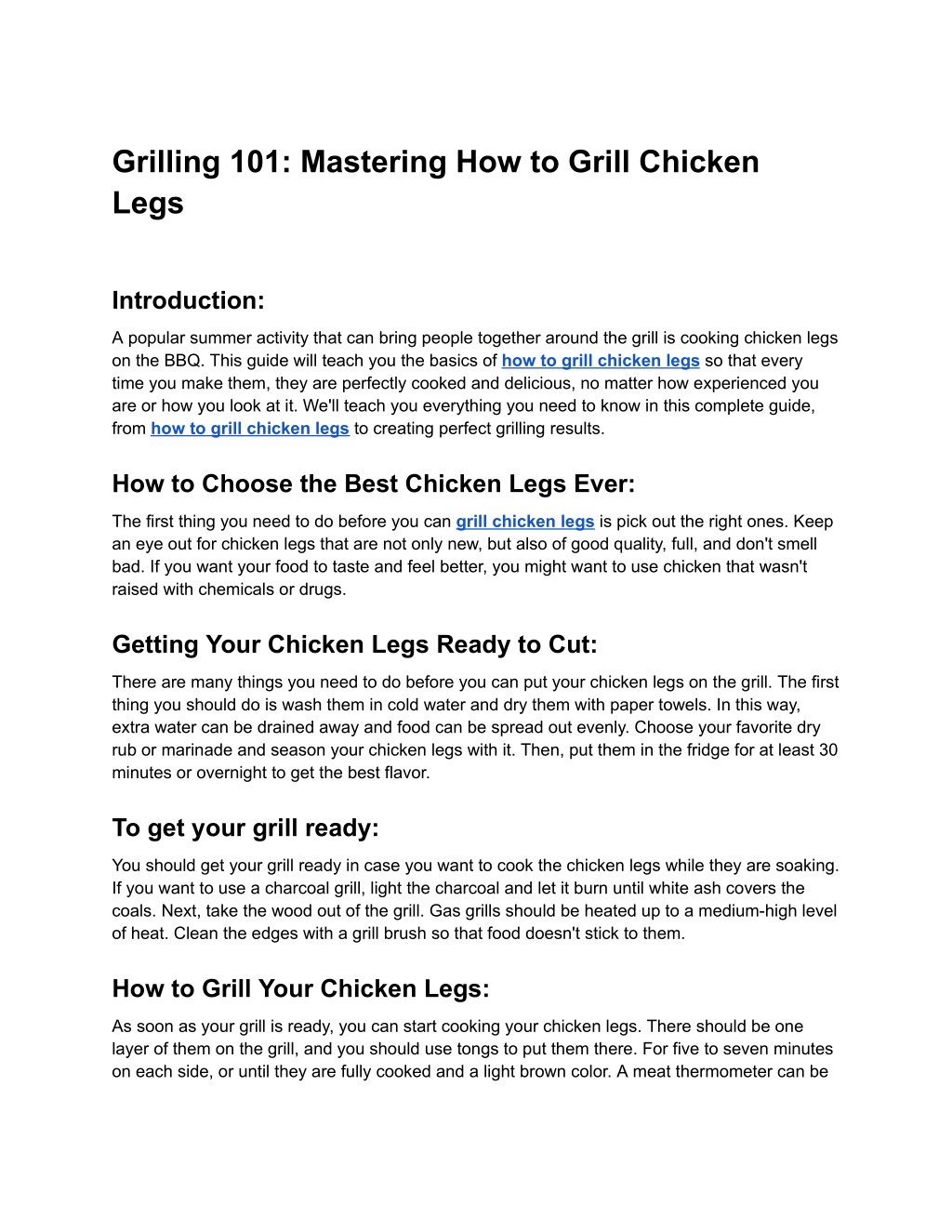 PPT - Grilling 101_ Mastering How to Grill Chicken Legs - Google Docs ...