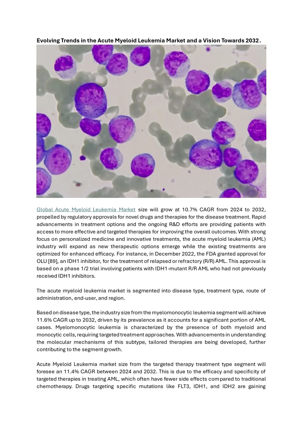 PPT - Acute Myeloid Leukemia Market PowerPoint Presentation, free ...