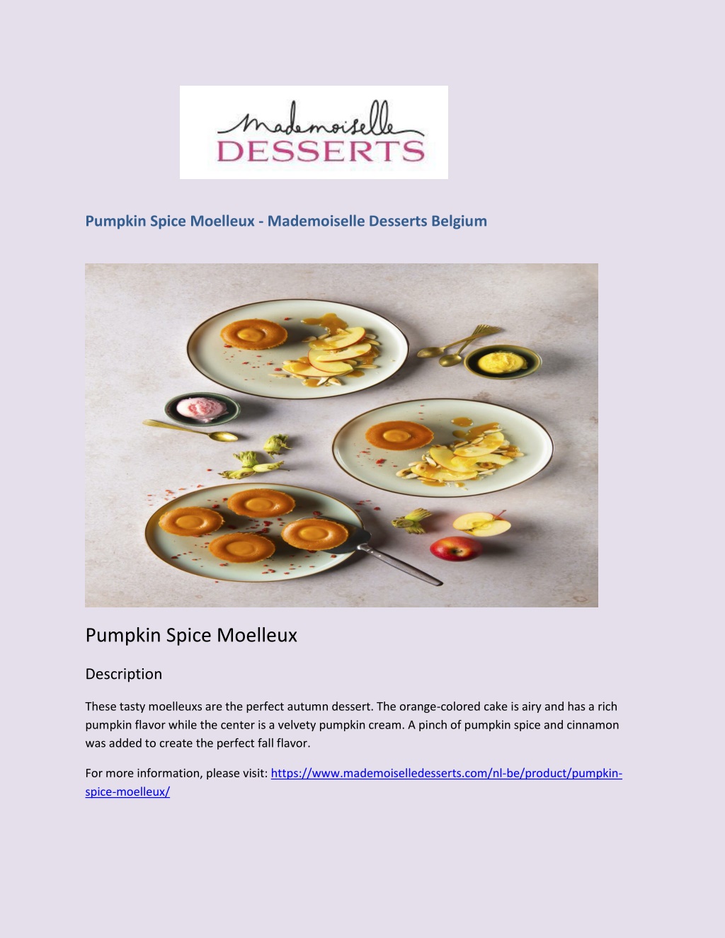 PPT - Pumpkin Spice Moelleux - Mademoiselle Desserts Belgium PowerPoint ...