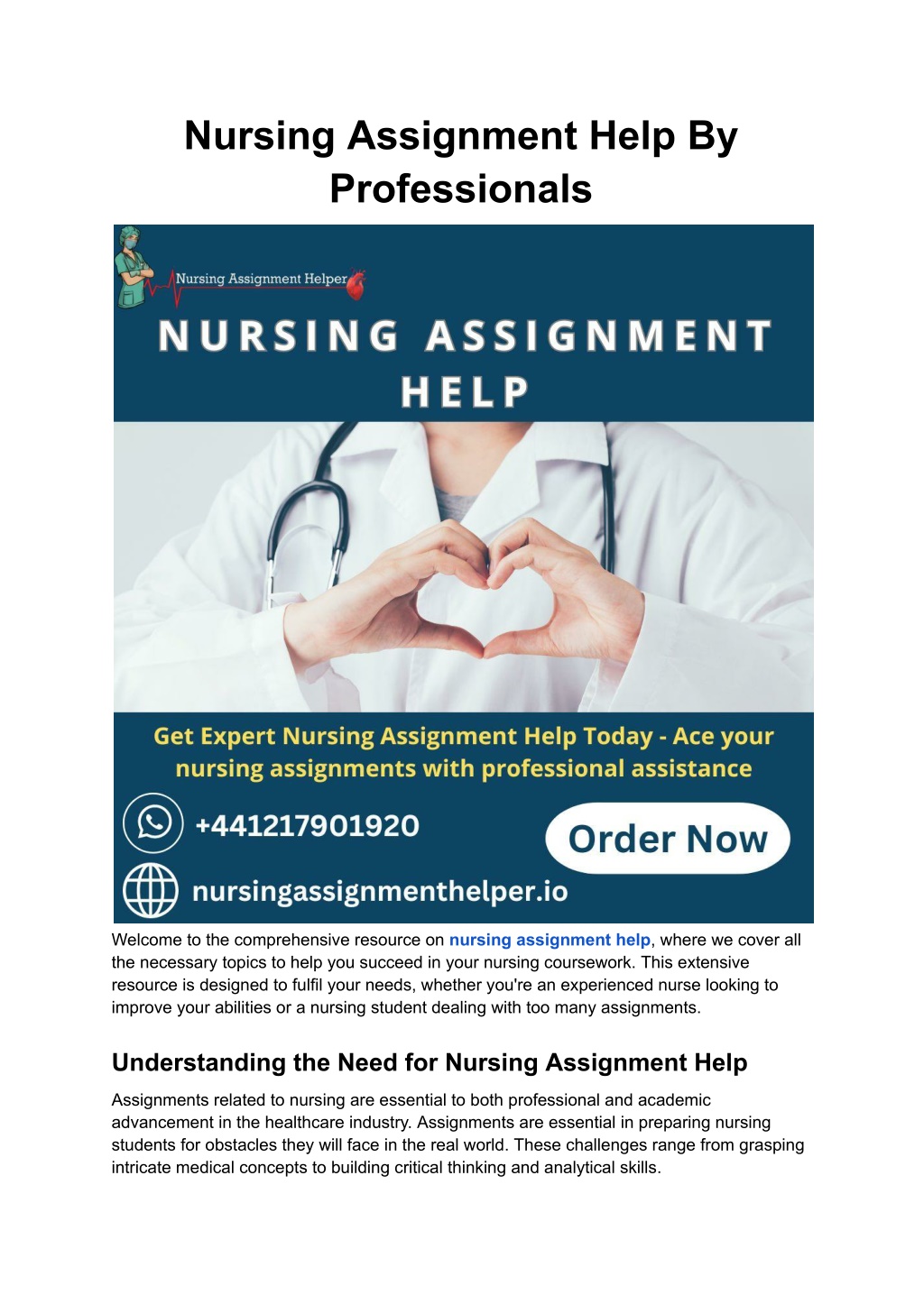 PPT - Nursing Assignment Help By Professionals PowerPoint Presentation ...