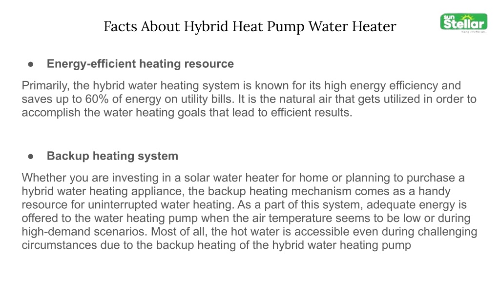 PPT - Top 6 Facts About Hybrid Pump Water Heater -The Innovative ...