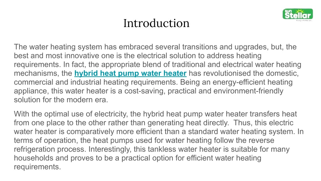 PPT - Top 6 Facts About Hybrid Pump Water Heater -The Innovative ...