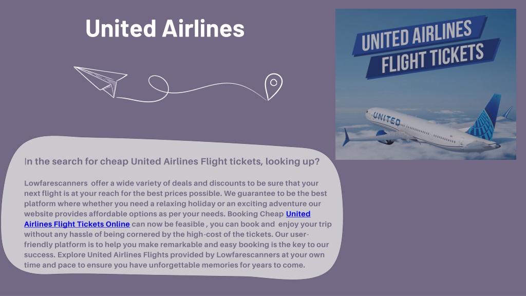 PPT - Book cheap United Airlines Tickets online with Lowfarescanners ...