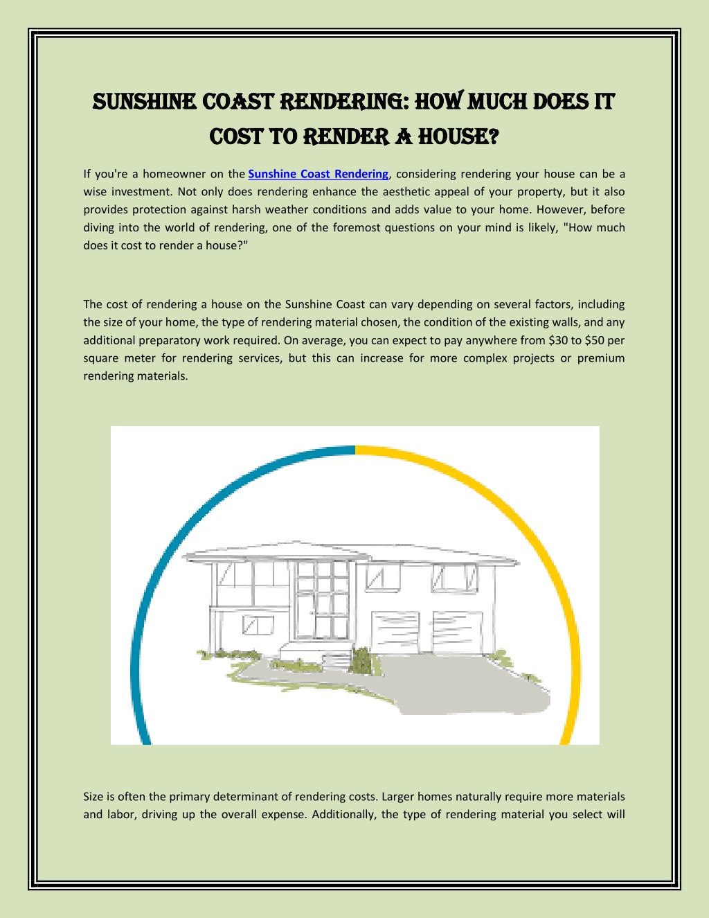 PPT Sunshine Coast Rendering How Much Does it Cost to Render a House