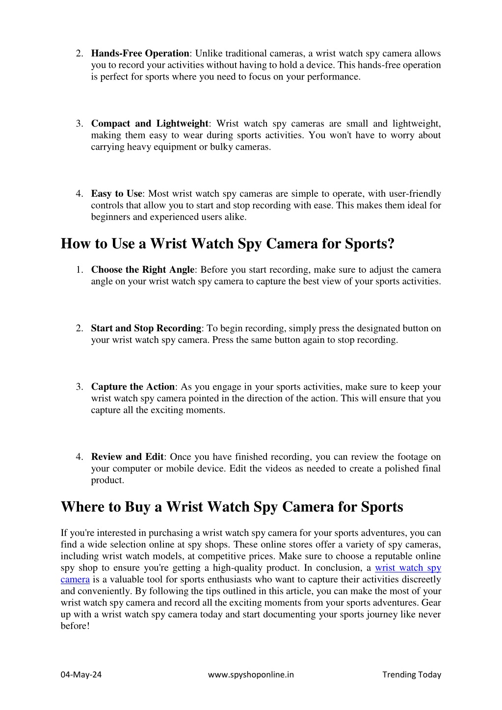 Ppt - How To Use Wrist Watch Spy Camera For Sports Powerpoint 