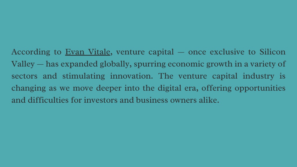 PPT - Navigating the Evolution of Venture Capital Trends, Challenges 