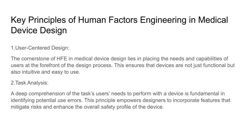 PPT - Human Factors Engineering in Medical Device Design (1) PowerPoint ...