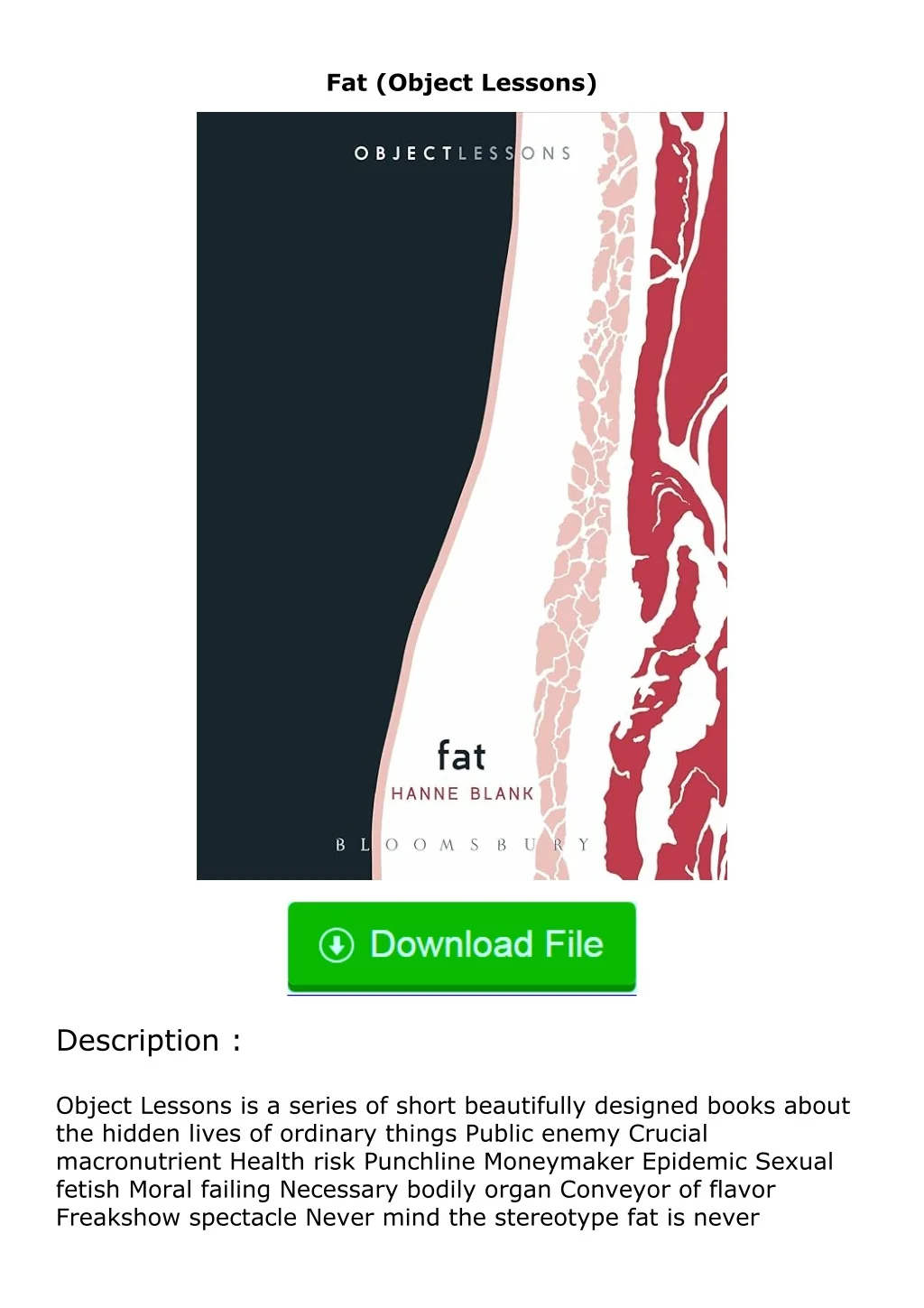 PPT - [READ]⚡PDF Fat (Object Lessons) PowerPoint Presentation, free ...
