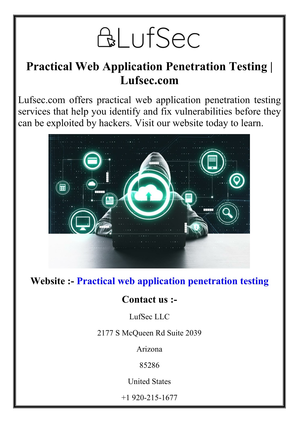 PPT - Practical Web Application Penetration Testing Lufsec.com ...