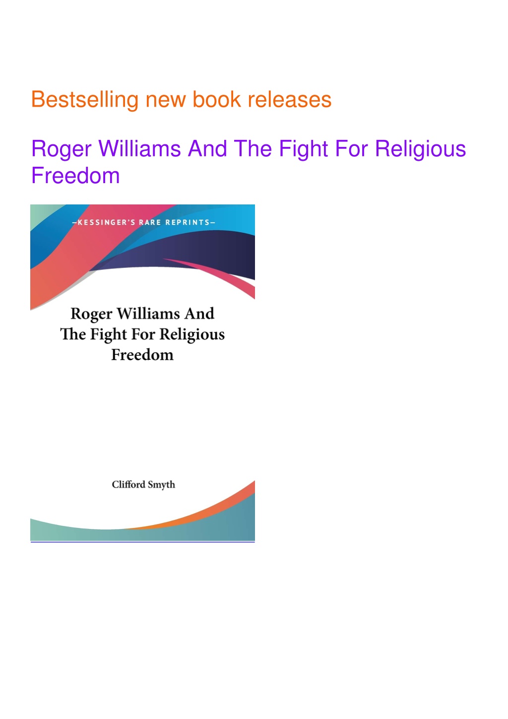 PPT - PDF_⚡ Roger Williams And The Fight For Religious Freedom ...