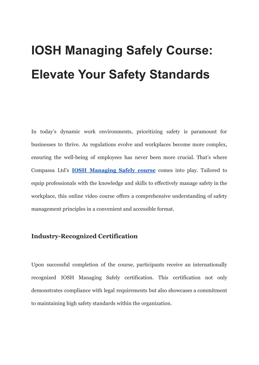 iosh managing safely powerpoint presentation