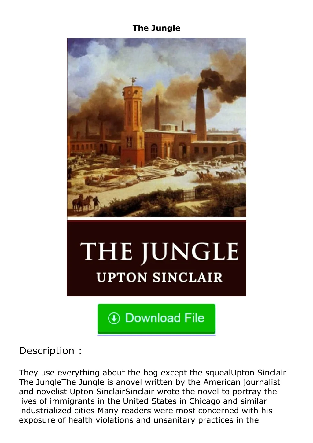 PPT - ️READ ️Online The Jungle PowerPoint Presentation, free download ...