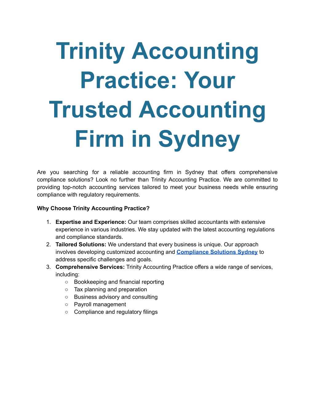 Ppt Trinity Accounting Practice Your Trusted Accounting Firm In