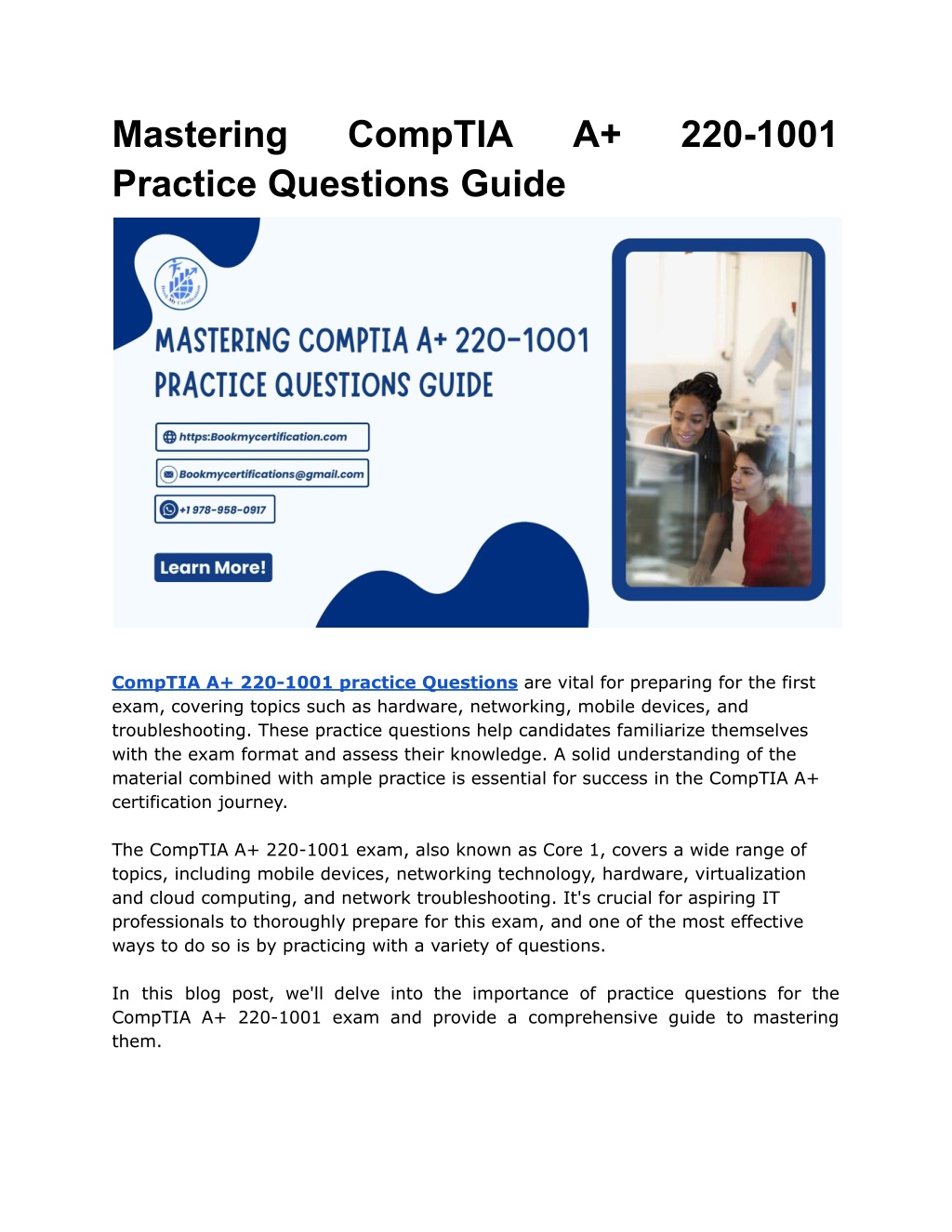 Ppt Mastering Comptia A Practice Questions Guide Powerpoint
