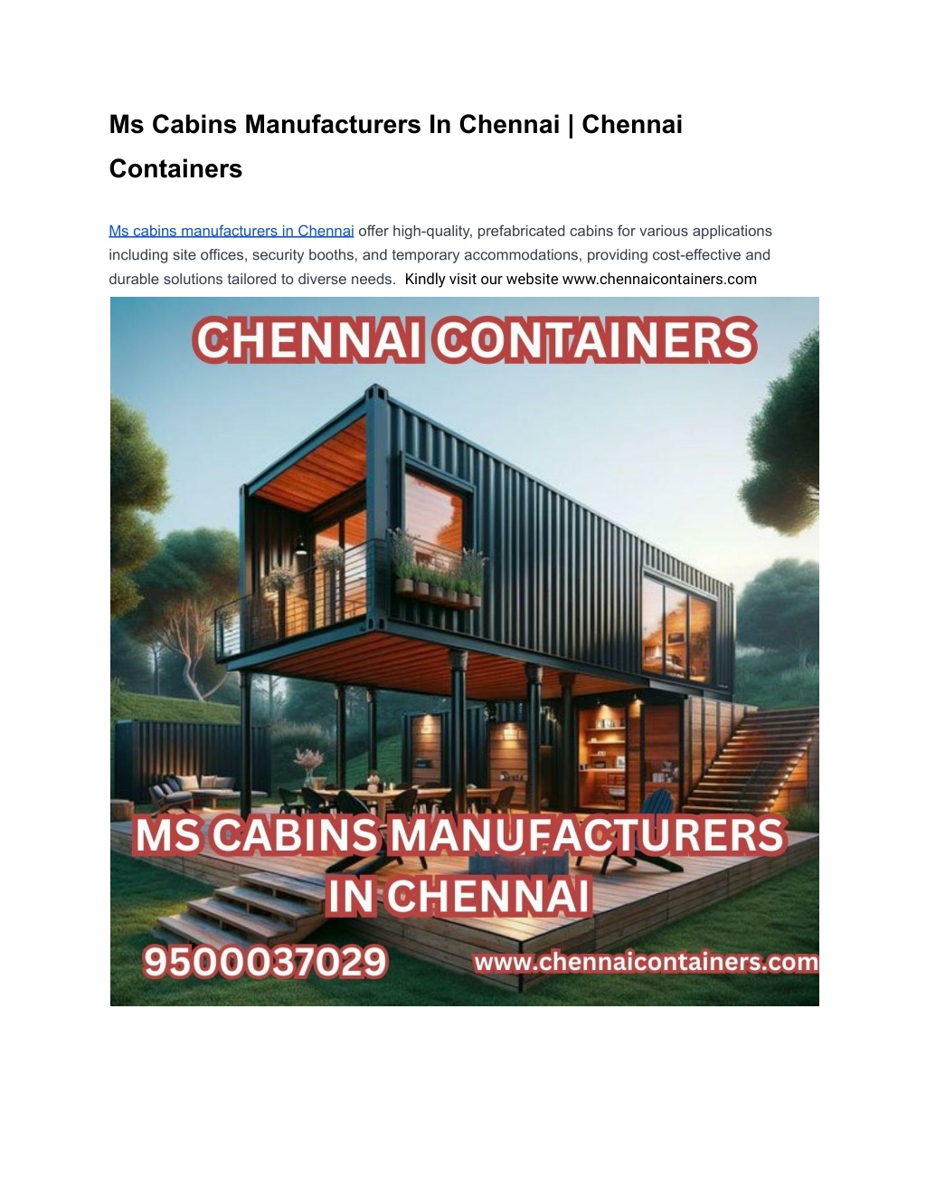 PPT - Container Manufacturers in Chennai _ Chennai Containers ...