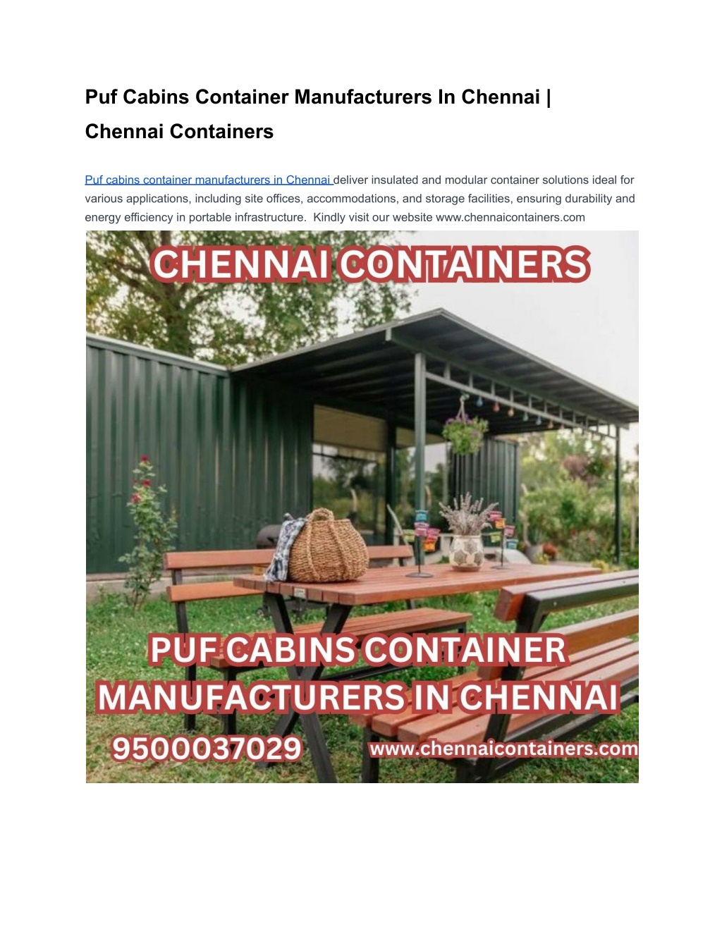 PPT - Container Manufacturers in Chennai _ Chennai Containers ...