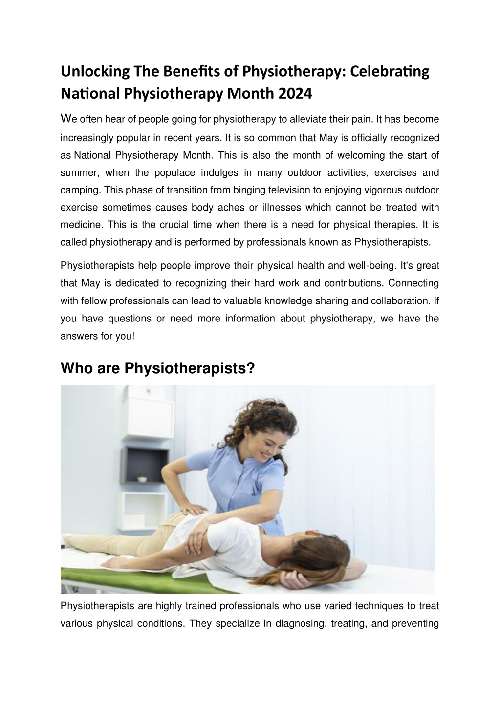 PPT Unlocking The Benefits Of Physiotherapy Celebrating National