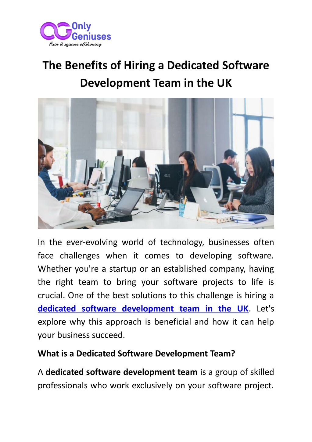 PPT - Dedicated Software Development Team In The UK - OnlyGeniuses ...