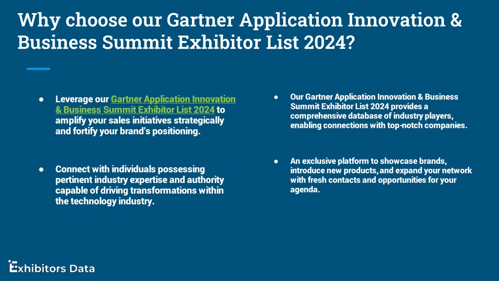 PPT Gartner Application Innovation & Business Summit Exhibitor List