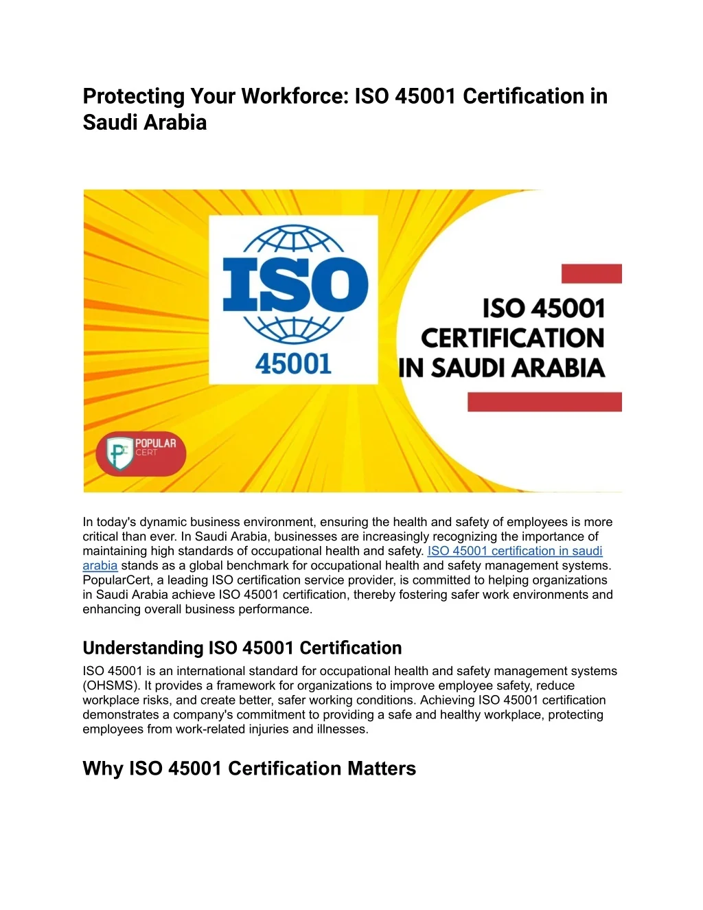 PPT - Protecting Your Workforce_ ISO 45001 Certification in Saudi ...