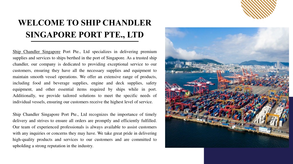 Ppt Premier Ship Chandler For Vessels In Singapore Port Powerpoint