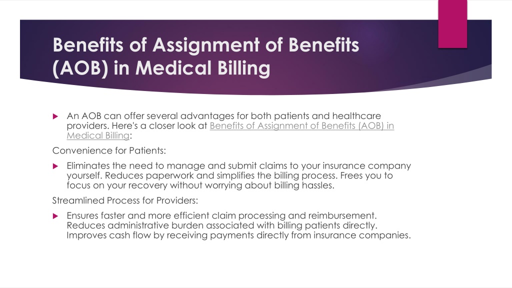 assignment of benefits in medical definition