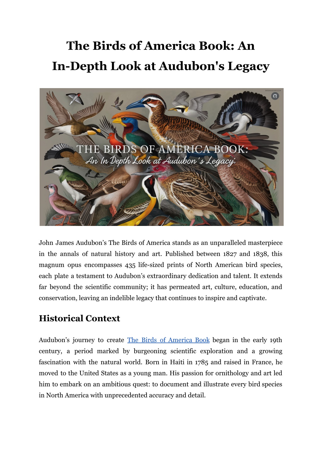 PPT - The Birds of America Book: An In-Depth Look at Audubon's Legacy ...