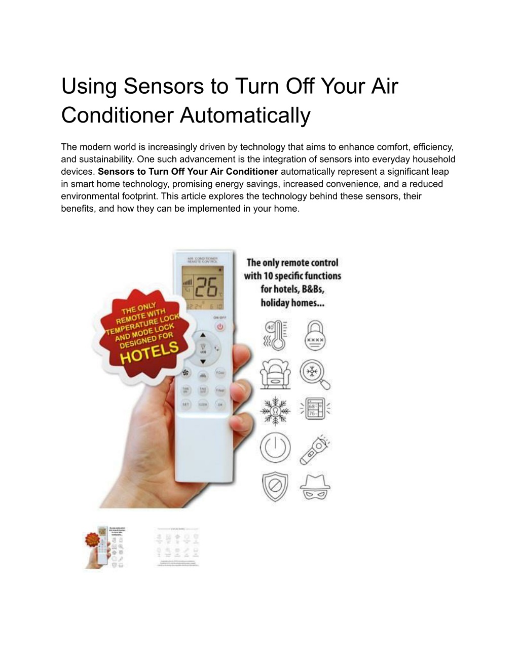 Ppt - Using Sensors To Turn Off Your Air Conditioner Automatically 