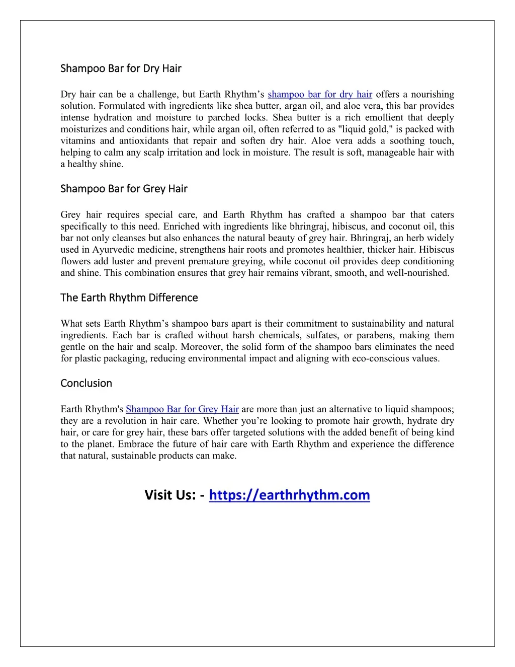 PPT - Revolutionizing Hair Care Earth Rhythm's Shampoo Bars for Every 