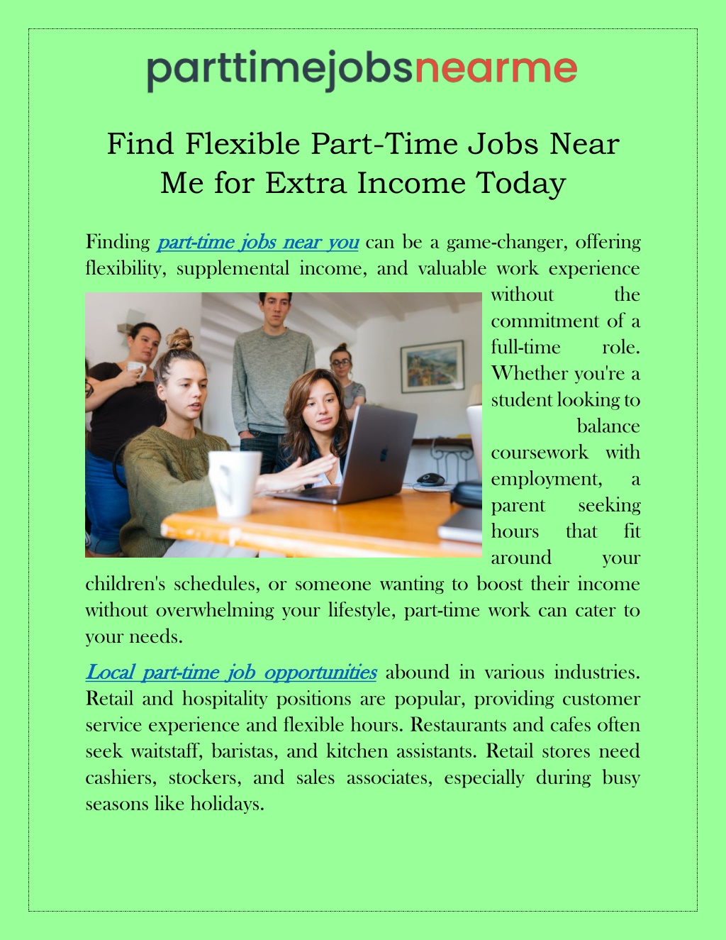 Ppt Find Flexible Part Time Jobs Near Me For Extra Income Today