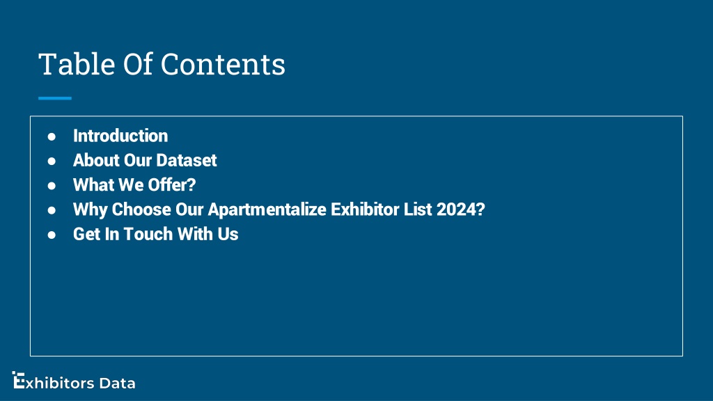 PPT - Apartmentalize Exhibitor List 2024 PowerPoint Presentation, free ...