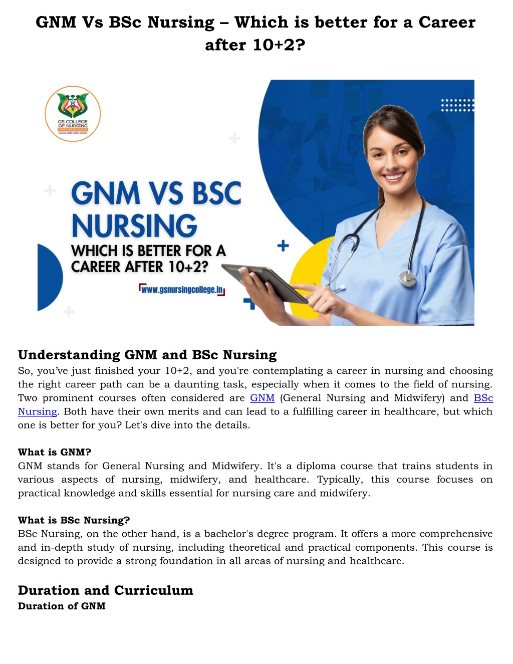 Ppt Gnm Vs Bsc Nursing Which Is Better For A Career After