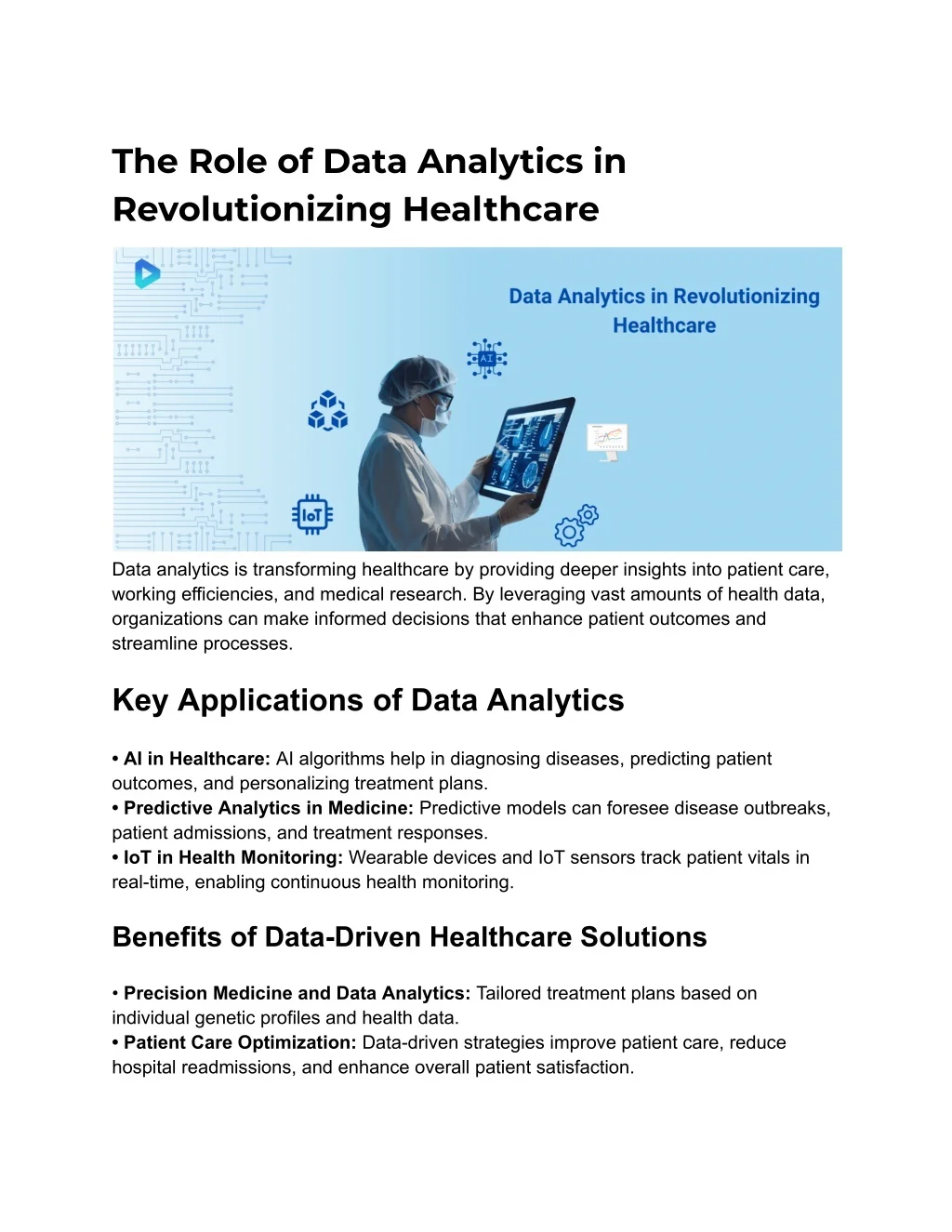 PPT - Role Of Data Analytics In Revolutionizing Healthcare Healthcare ...