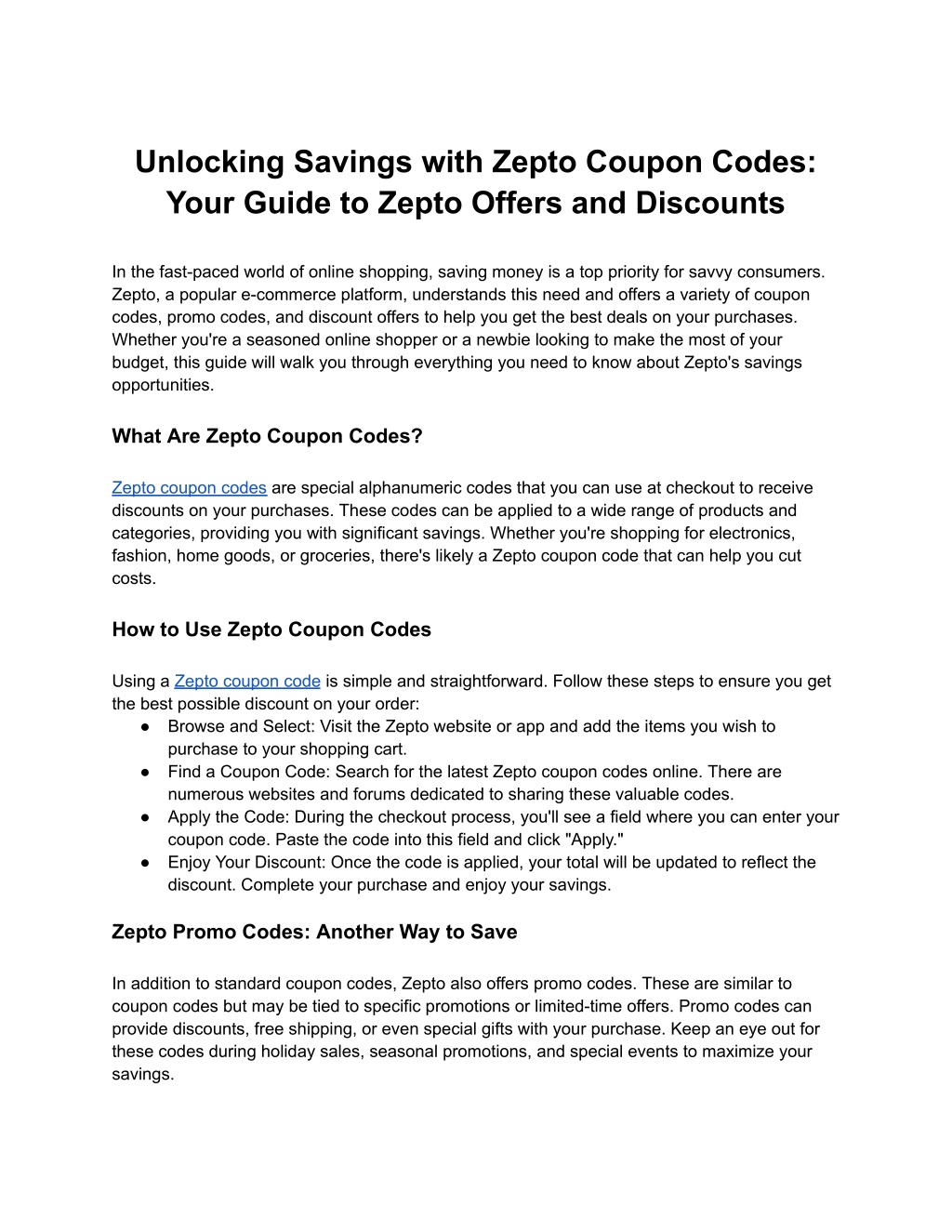 PPT - Unlock Exclusive Zepto Coupon Codes: Save Big & Shop with Zepto ...