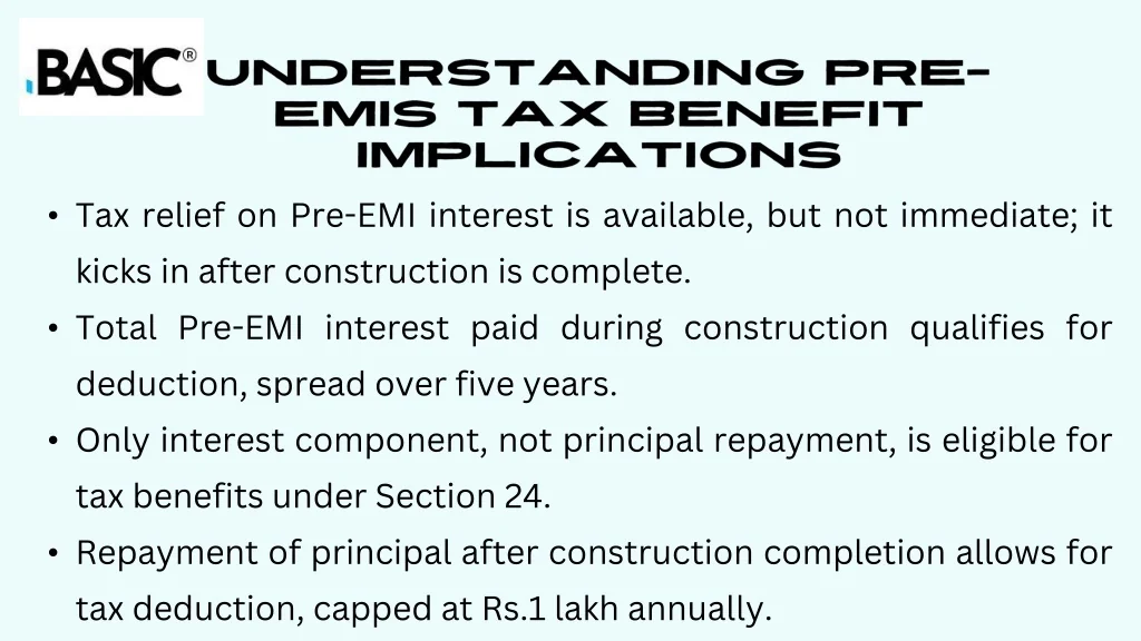 PPT Pre EMI Tax Exemption Home Loan PreEMI Interest Tax Exemption PowerPoint Presentation