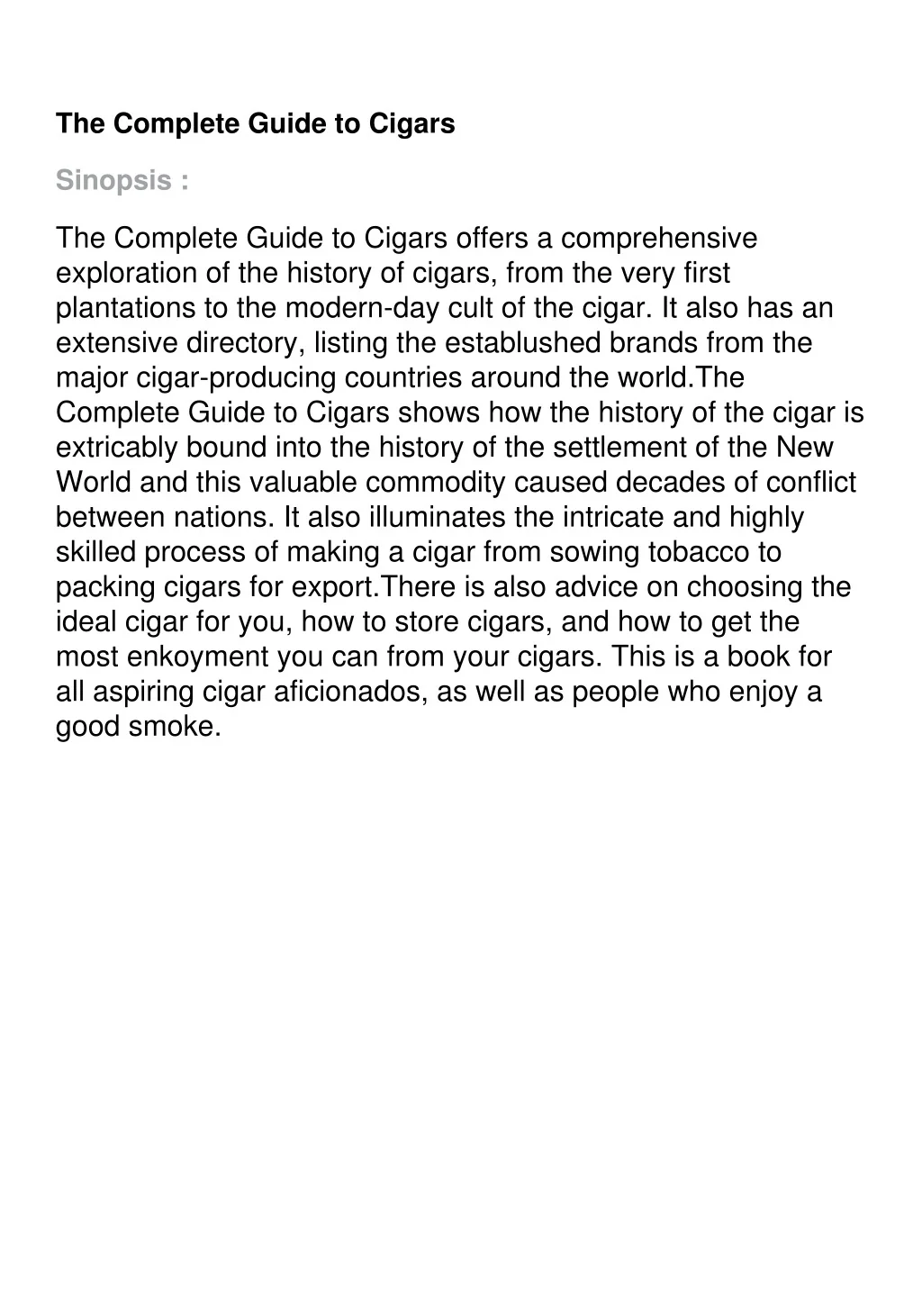 Cigars Worksheets.pdf PPT - pdf⚡ The Complete Guide to Cigars PowerPoint Presentation, free ...