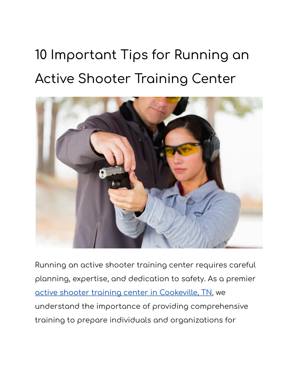 PPT - 10 Important Tips for Running an Active Shooter Training Center ...