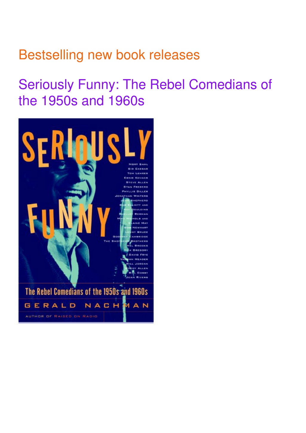 PPT - read pdf Seriously Funny: The Rebel Comedians of the 1950s and ...