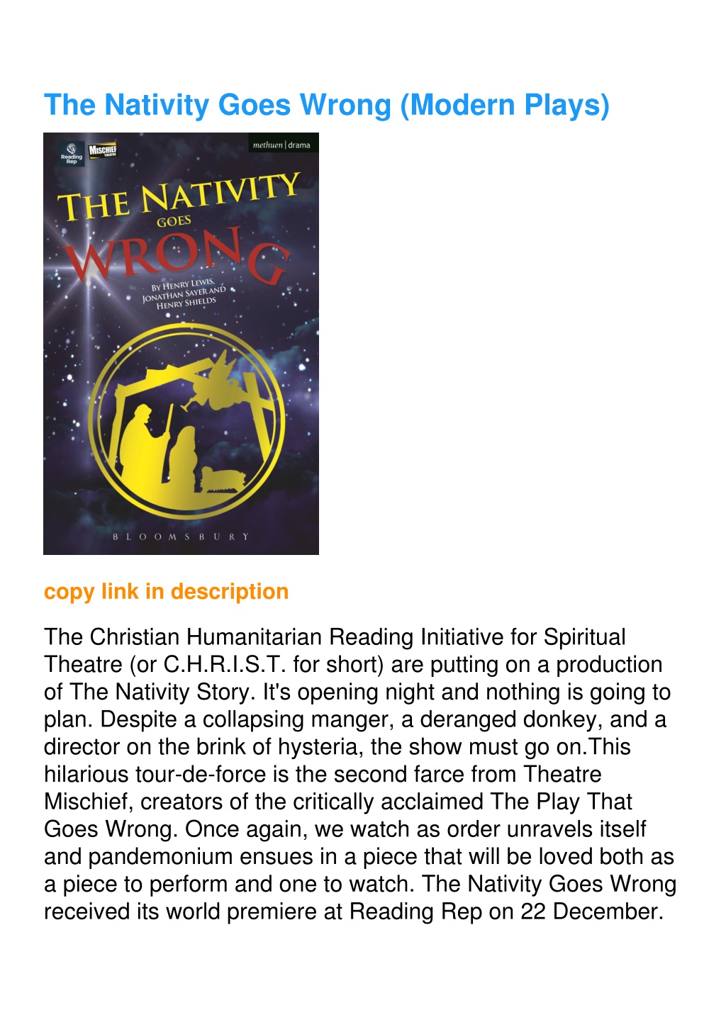 PPT ⚡pdf The Nativity Goes Wrong (Modern Plays) PowerPoint