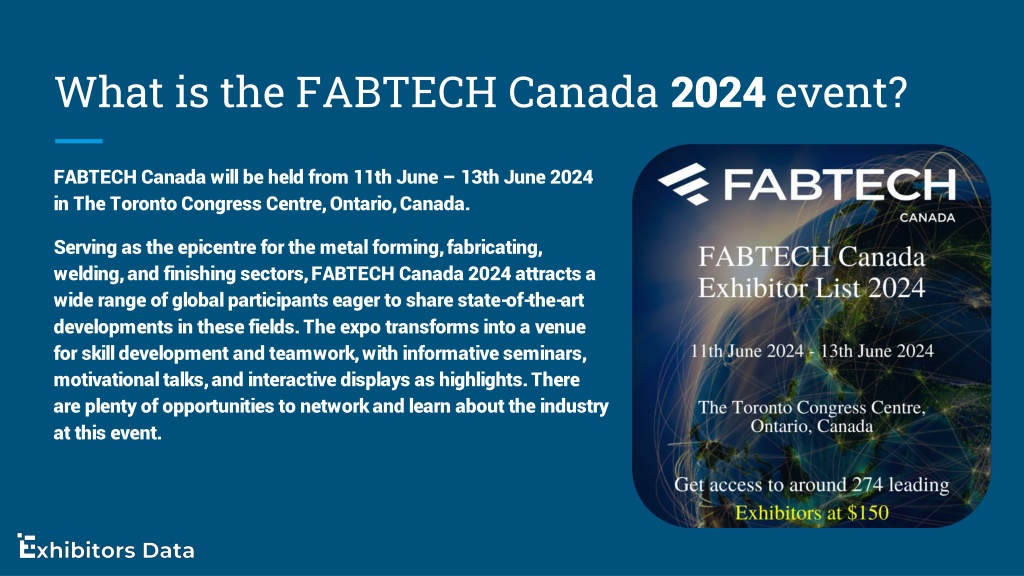 PPT FABTECH Canada Exhibitor List 2024 PowerPoint Presentation, free