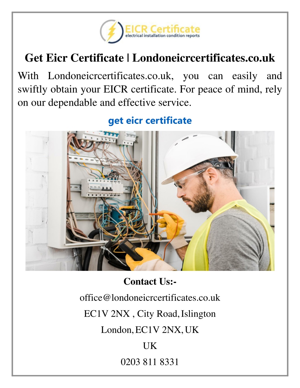 PPT - Get Eicr Certificate Londoneicrcertificates.co.uk PowerPoint ...