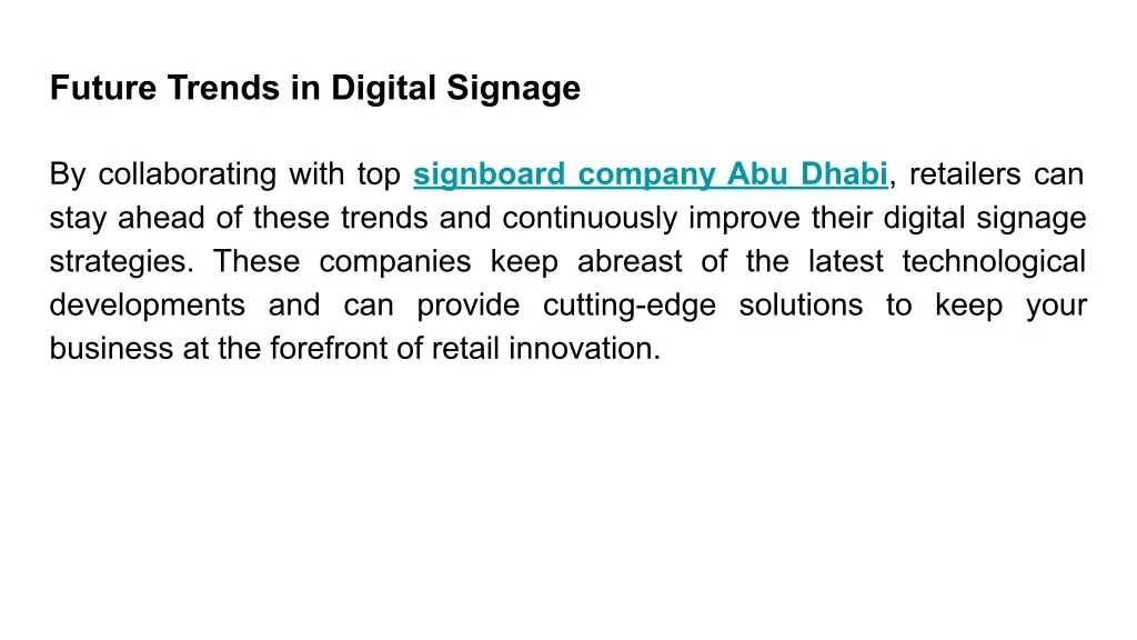 PPT - The Role of Digital Signage in Abu Dhabi’s Retail Experience ...