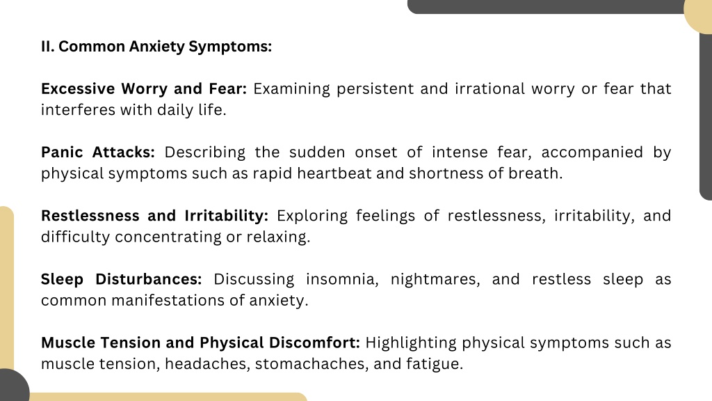 PPT - Unveiling the Most Common Anxiety Symptoms Understanding and ...