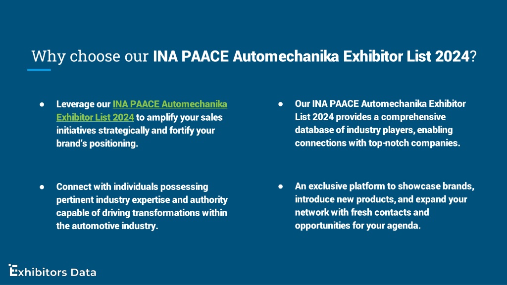 PPT INA PAACE Automechanika Exhibitor List 2024 PowerPoint