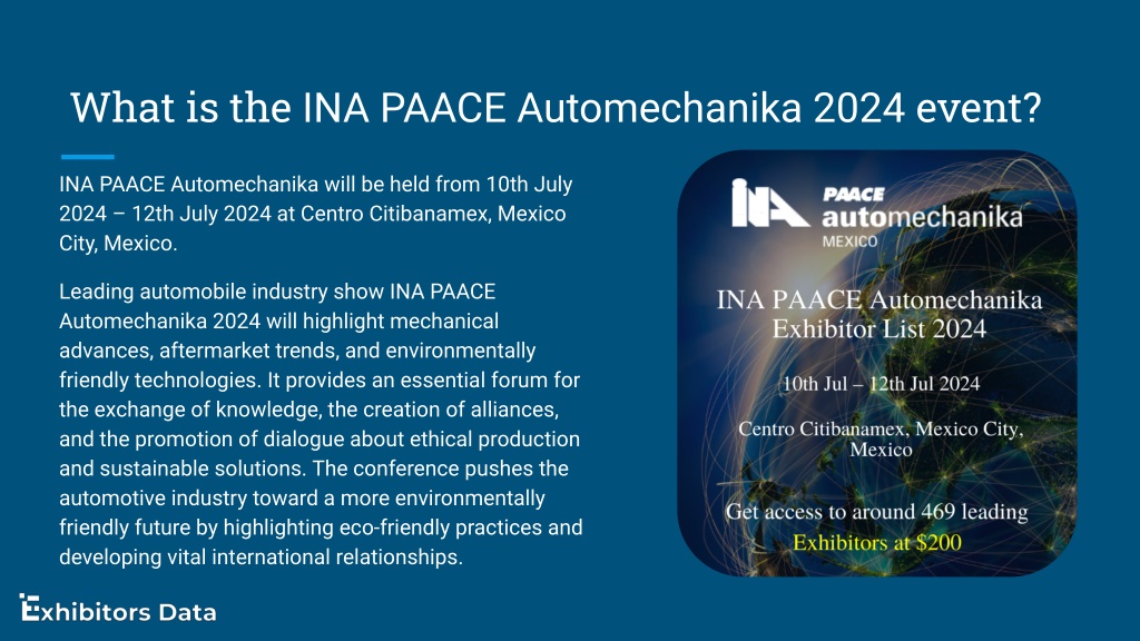 PPT INA PAACE Automechanika Exhibitor List 2024 PowerPoint