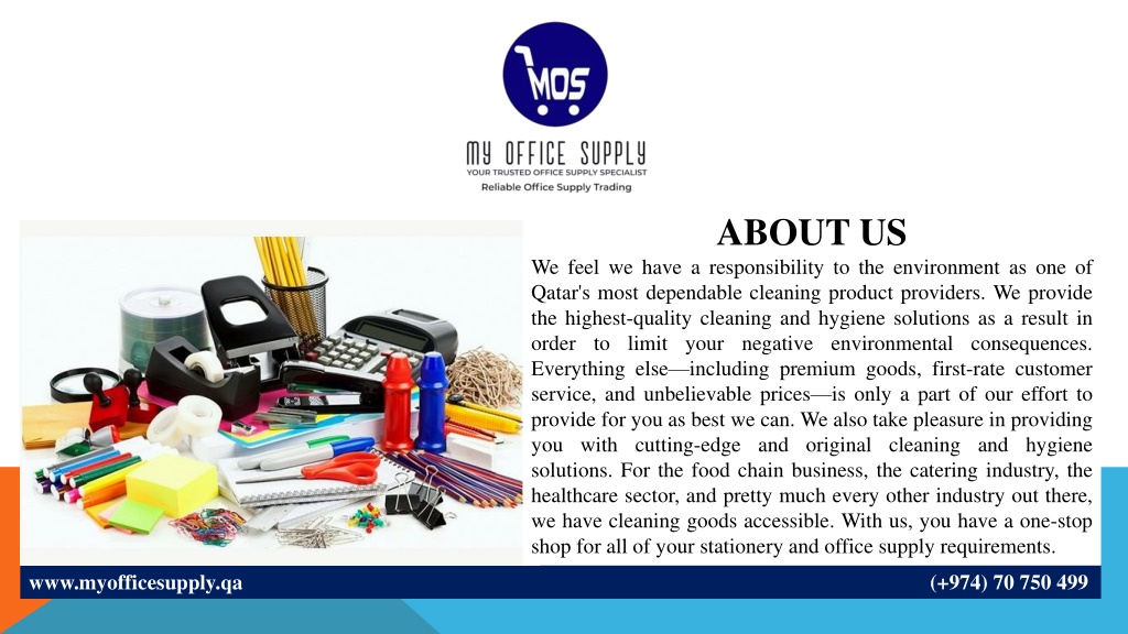 PPT OFFICE SUPPLIES QATAR PowerPoint Presentation, free download ID13317224