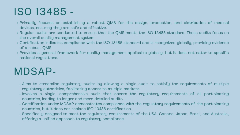 Ppt - Mdsap Vs. Iso 13485 What’s The Difference Pdf Powerpoint 